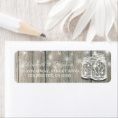 のア結婚ドレス素朴ウッド・メイソン・ジャー・ストリングライト ラベル (インサイチュ)