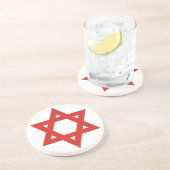 のイスラエル共和国の旗赤いダビデの星 コースター (側面)