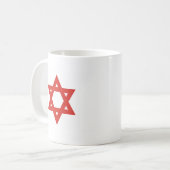 のイスラエル共和国の旗赤いダビデの星 コーヒーマグカップ (正面左)