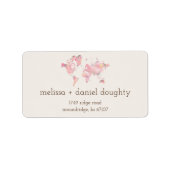 のイベントに対するピンク色の結婚ワールドマップ ラベル (正面)