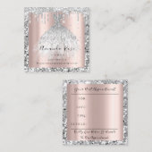 のイベントプランナー結婚バラ金ゴールドグリッターシルバードリップ 予約カード (正面/裏面)