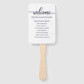 のイベント結婚の順序タイムラインシックなネイビーブルー ハンドファン (正面)