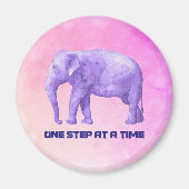 のインスパイアタイポグラフィ紫色の水彩象 マグネット (正面)