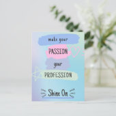 のインスパイアパッシやる気を起こさせるョンと成功に関する引用文 ポストカード (スタンド正面)