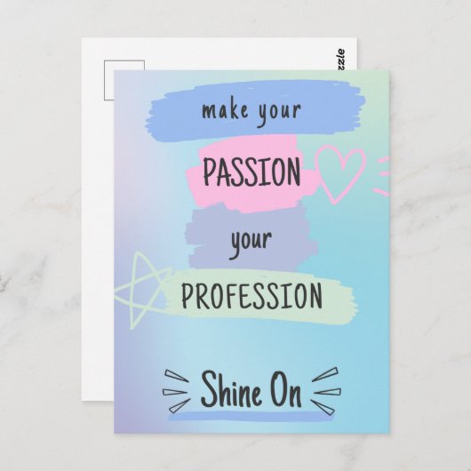 のインスパイアパッシやる気を起こさせるョンと成功に関する引用文 ポストカード (正面/裏面)