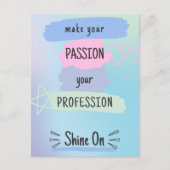 のインスパイアパッシやる気を起こさせるョンと成功に関する引用文 ポストカード (正面)