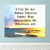 のインスパイアピリピ4:13聖なる書物、 経典 キャンバスプリント (インサイチュ (ウッドフロア))