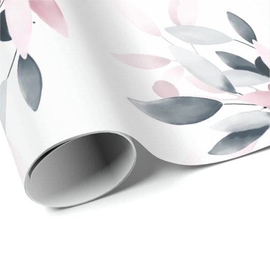 のインスパイアピンクと紫のフローラリース包装P ラッピングペーパー (ロールコーナー)