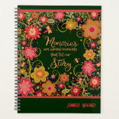 のインスパイアピンクのフローラメモリ引用文のインスピレーション プランナー手帳 (正面)