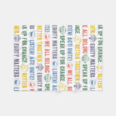 のインスパイアフレーズのパターン フリースブランケット (正面(横))