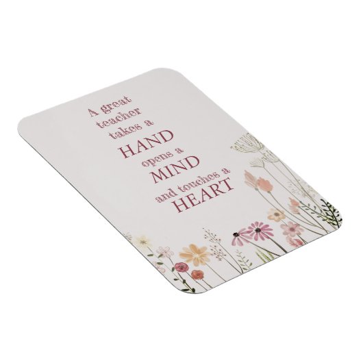 のインスパイアフローラピンクA先生素晴らし引用文カード マグネット (右側)
