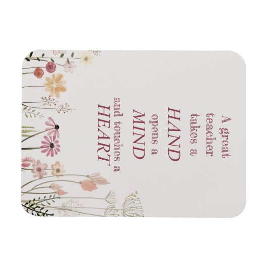 のインスパイアフローラピンクA先生素晴らし引用文カード マグネット (横)