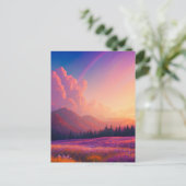 のインスパイアフローラ谷の魅力的夕暮れ ポストカード (スタンド正面)