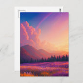 のインスパイアフローラ谷の魅力的夕暮れ ポストカード (正面/裏面)