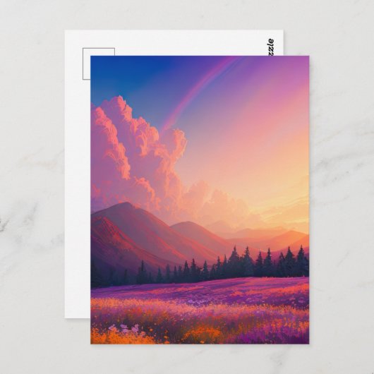 のインスパイアフローラ谷の魅力的夕暮れ ポストカード (正面/裏面)