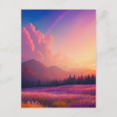 のインスパイアフローラ谷の魅力的夕暮れ ポストカード (正面)