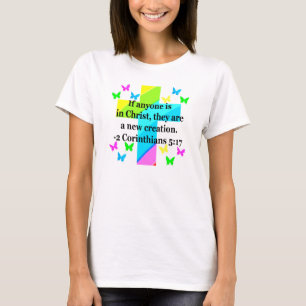 のインスパイアレインボークロス2コリント5:17 Tシャツ