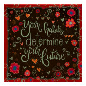 のインスパイアヴィンテージ習慣の将来の引用文のインスピリチュアル ポスター (正面)