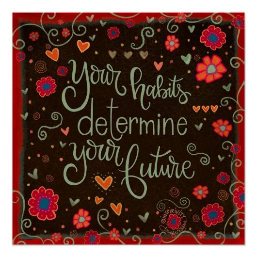 のインスパイアヴィンテージ習慣の将来の引用文のインスピリチュアル ポスター (正面)