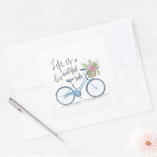 のインスパイア人生は美しいライドシール スクエアシール (封筒)