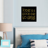 のインスパイア今日はスマイル引用文ブラックに良い日だ 箔ポスター (インサイチュ (寝室))
