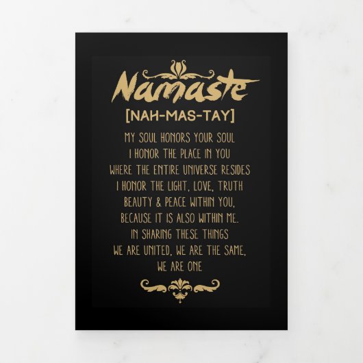 のインスパイア仏教ナマステ定義 三つ折りクリスマスカード (カバー)