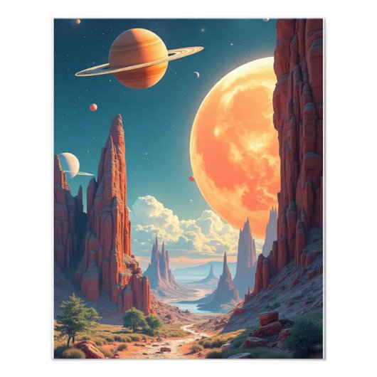 のインスパイア宇宙プリントと想像力に富んだ宇宙をテーマにした フォトプリント (正面)