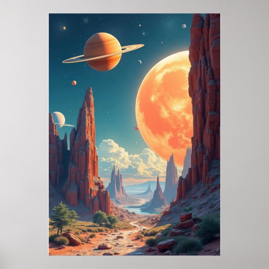 のインスパイア宇宙プリントと想像力に富んだ宇宙をテーマにした ポスター (正面)