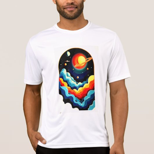 のインスパイア宇宙プリント、ユニーク宇宙をテーマにした装飾 Tシャツ (正面)