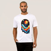 のインスパイア宇宙プリント、ユニーク宇宙をテーマにした装飾 Tシャツ (正面フル)