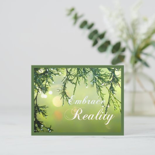 のインスパイア引用文が現実を受け入れ前向き考える ポストカード (スタンド正面)