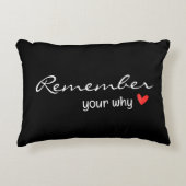 のインスパイア引用文と赤いハート アクセントクッション (正面)