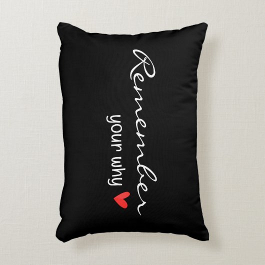 のインスパイア引用文と赤いハート アクセントクッション (正面(垂直))