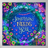 のインスパイア明日はインスピリシティフローラが必要 ポスター (正面)