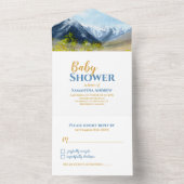 のインスパイア水彩風景ボーイベビーシャワー オールインワン招待状 (内側)