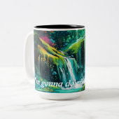 のインスパイア滝は一日を過ごす素晴らしこと ツートーンマグカップ (正面左)