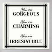 のインスパイア白黒の自尊心引用文 ポスター (正面)