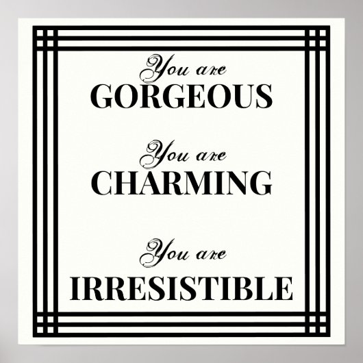 のインスパイア白黒の自尊心引用文 ポスター (正面)