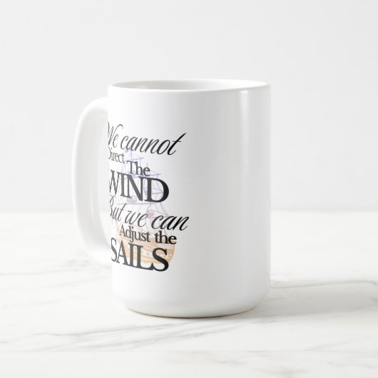 のインスパイア白黒グラフィックヴィンテージ コーヒーマグカップ (正面左)