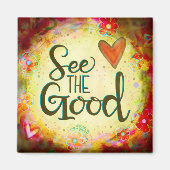 のインスパイア良いハートの感性をかわいらし見る マグネット (正面)