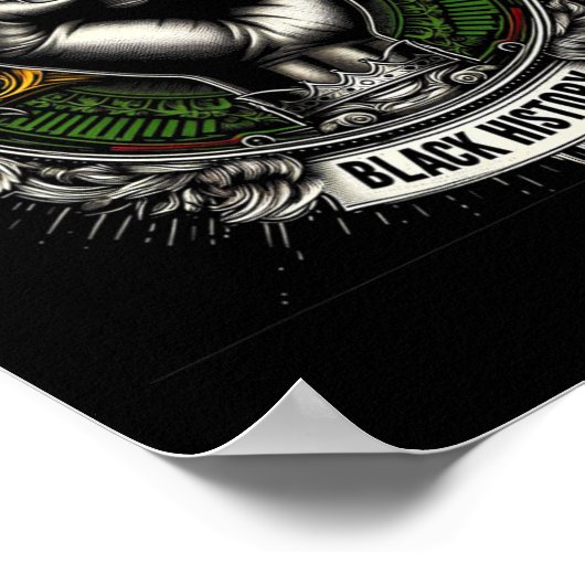 のインスパイア黒指導者パワー拳ハンドブラックホイスト ポスター (角)