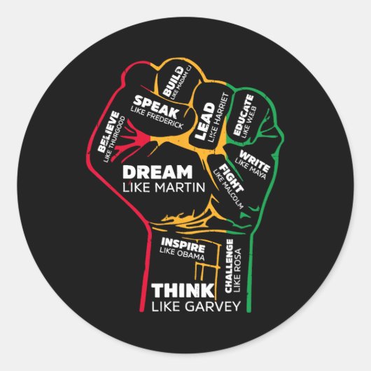 のインスパイア黒指導者パワー拳ハンドブラックホイスト ラウンドシール (正面)