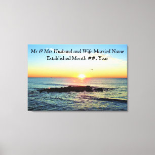 のインスパイアPERSONALIZE SUNRISE結婚のキャンバス印刷 キャンバスプリント