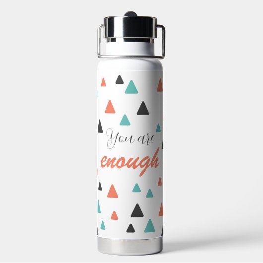 のインスパイアYouは十分な三角形パターン引用文 ウォーターボトル (背面)