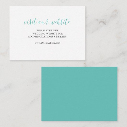 のウェブ結婚サイトがCard Sea Glass Blueスクリプトを挿入 エンクロージャーカード (正面/裏面)