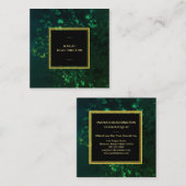 *~*のエメラルドグリーンの抽象芸術の黒 スクエア名刺 (正面/裏面)