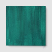 のエメ結婚ラルドの緑と実在金ゴールドホイルのゲストブック ゲストブック (裏面)