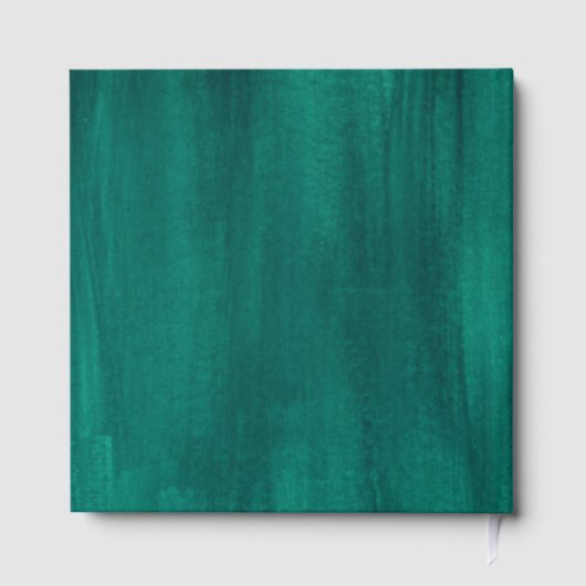 のエメ結婚ラルドの緑と実在金ゴールドホイルのゲストブック ゲストブック (裏面)