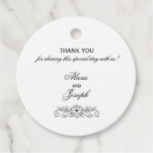 のエレガントためのメッセージカードに感謝の花を咲かせま結婚す フェイバータグ (正面)