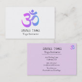 *~*のエレガントでモダンなヨガのインストラクターOmのオウムの記号 名刺 (正面/裏面)